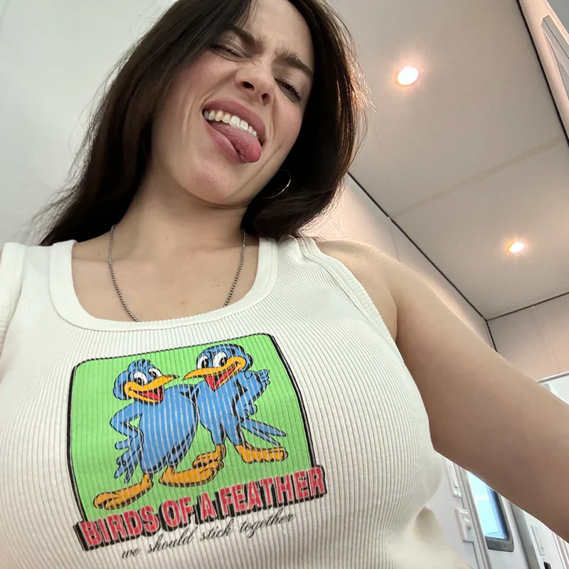 Birds White Ribbed Tank