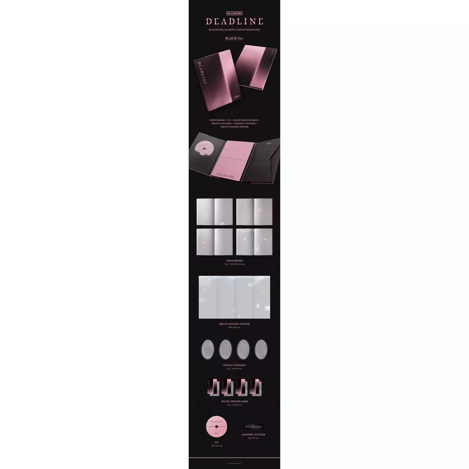 BLACKPINK 3rd MINI ALBUM (DEADLINE) BLACK Version - Image 5