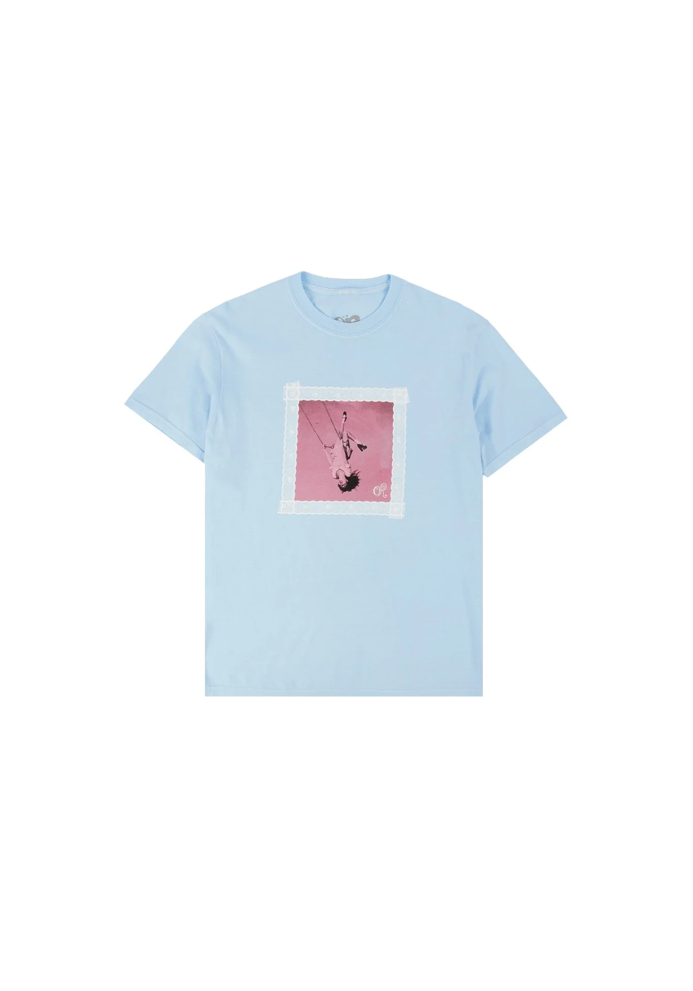 lace album cover oversized youth blue t-shirt