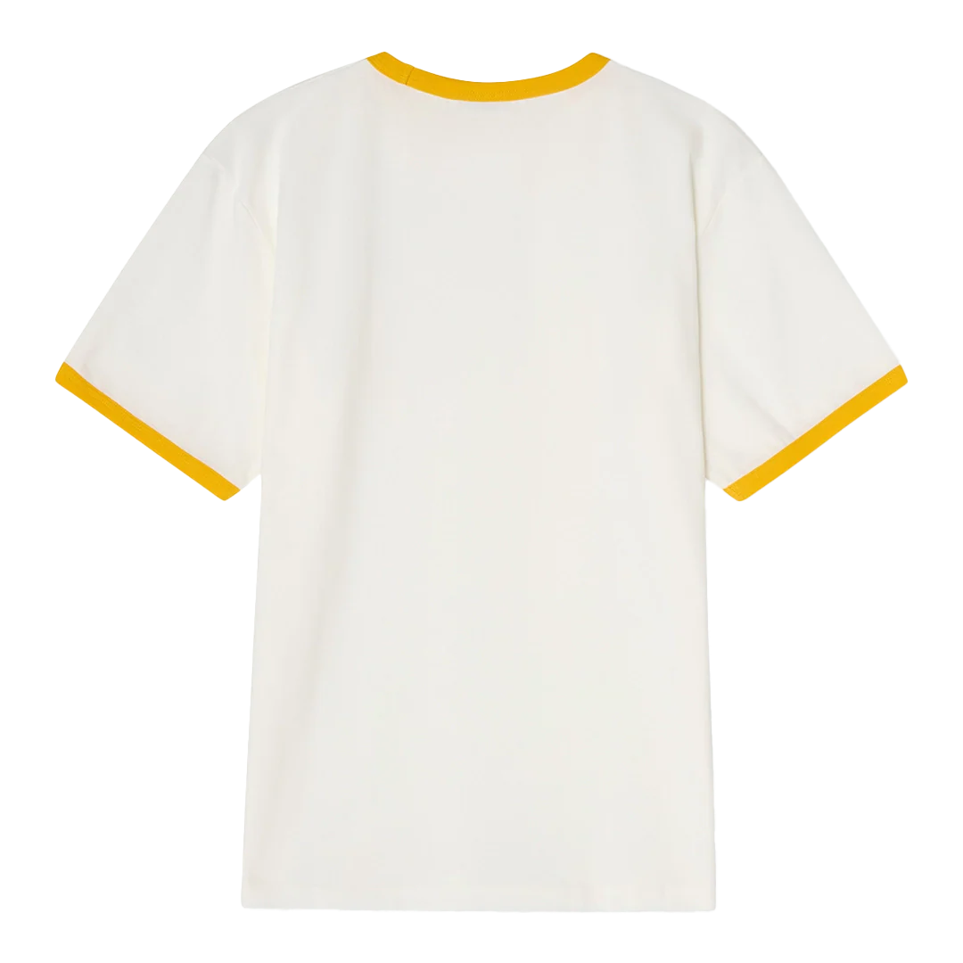 ‘SOS’ Ringer T-shirt (Off-White/Yellow) - Image 3
