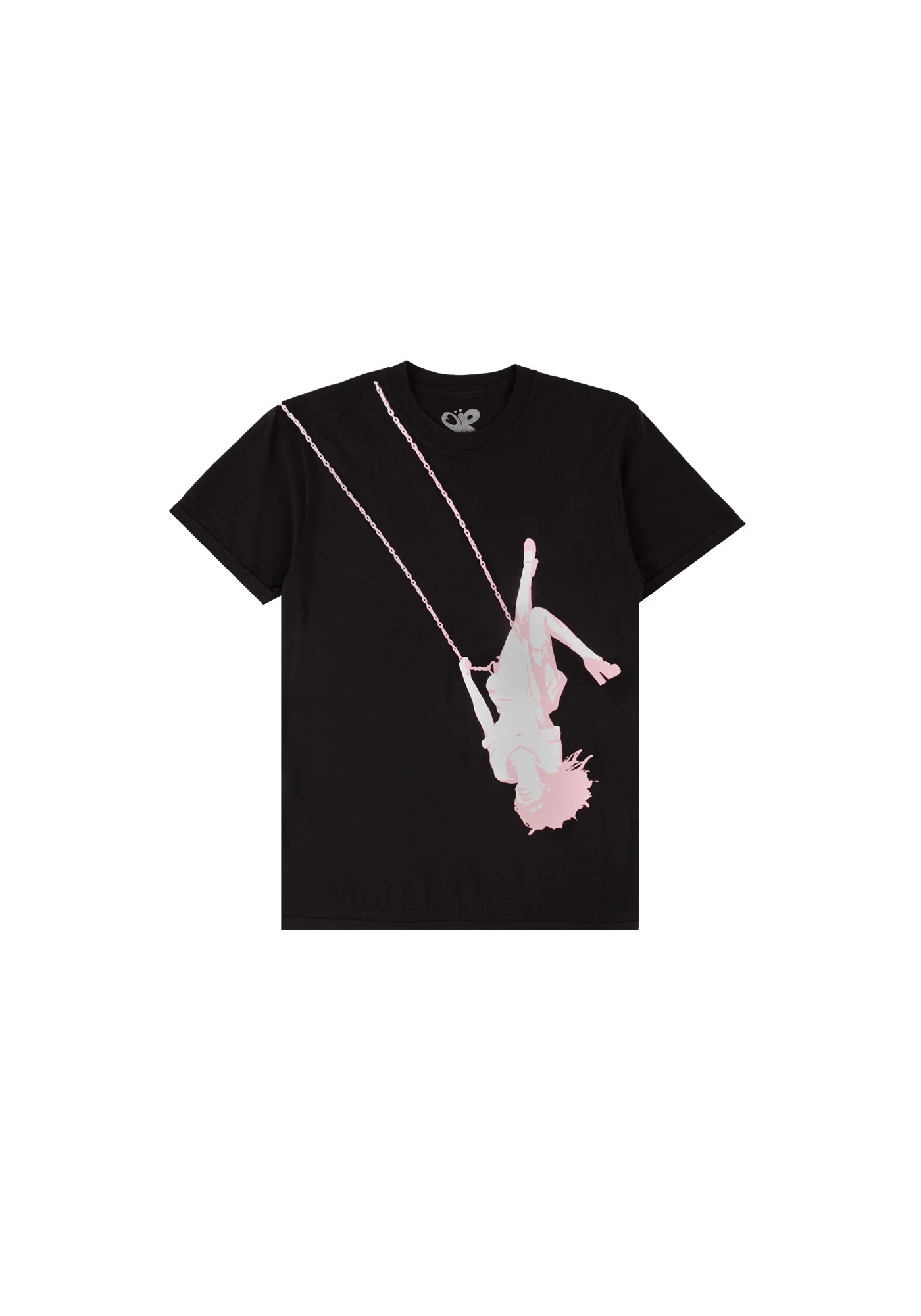 swing embroidered oversized youth black t-shirt