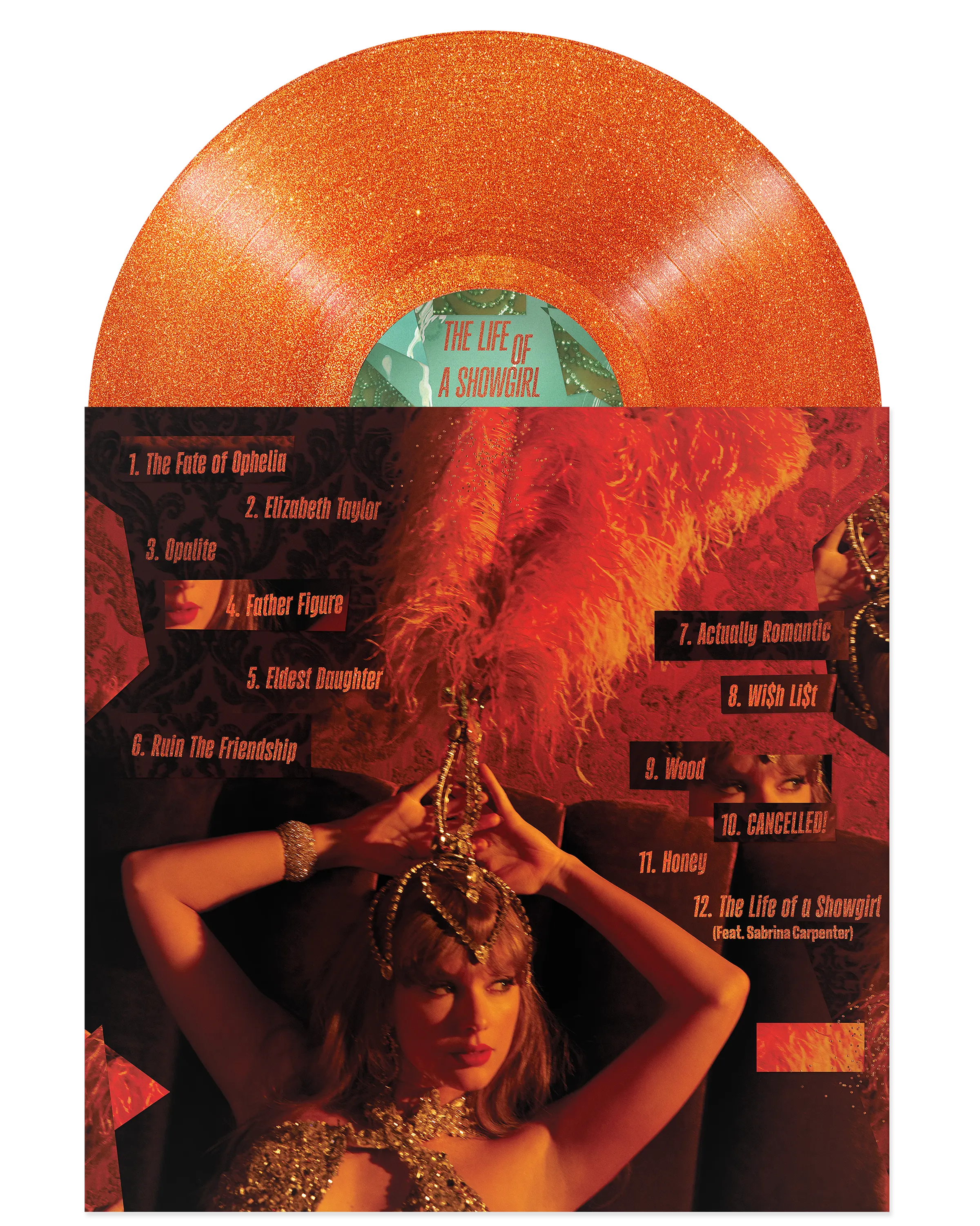 THE LIFE OF A SHOWGIRL: SWEAT AND VANILLA PERFUME PORTOFINO ORANGE GLITTER VINYL - Image 2